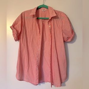 GAP Pink & White Striped Button Down Shirt